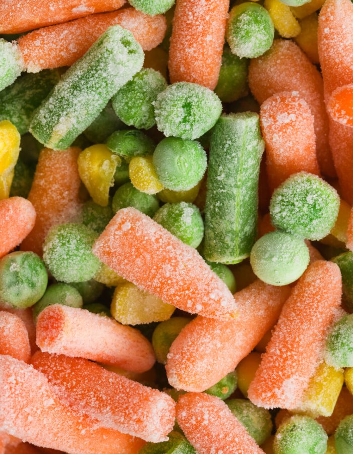 photo shot of frozen vegetable